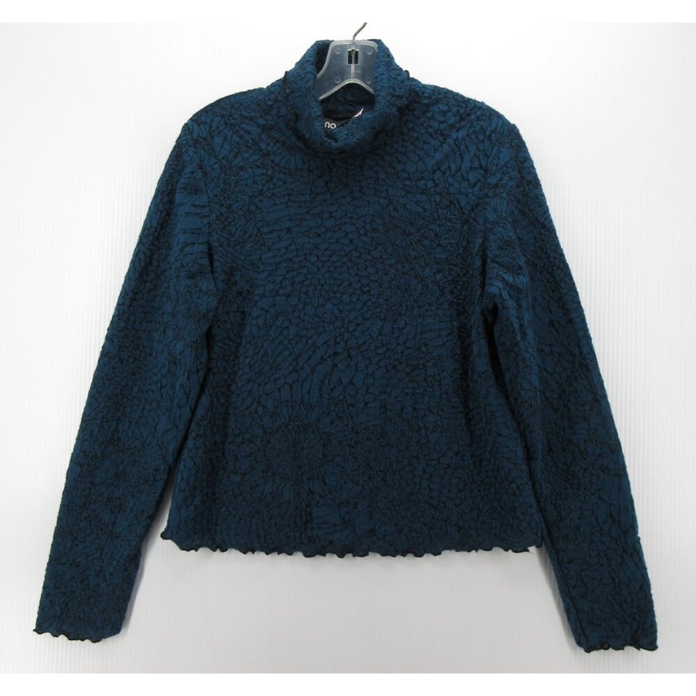 VINTAGE Sno Skins Top Large Turtleneck Art to Wear Textured 90s USA